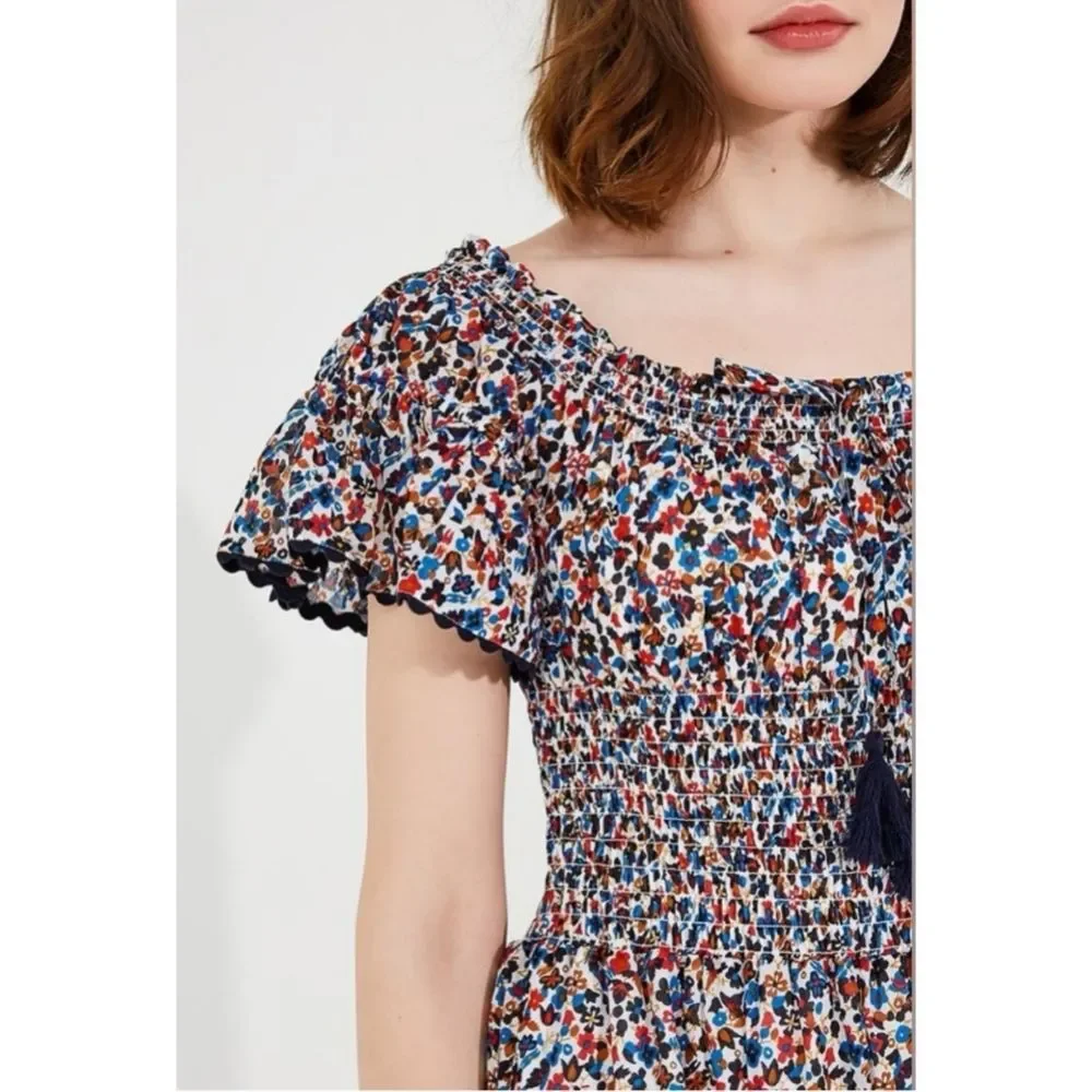 Tory Bruch Wildflower Smocked Midi Dress